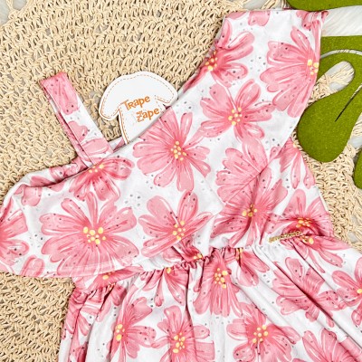 Vestido Floral ombro-a-ombro - Rose